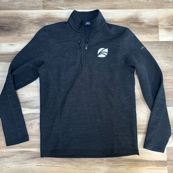 Eddie Bauer Sweater Mens Small Gray Fleece 1/4 Zip Pullover - Picture 1 of 8